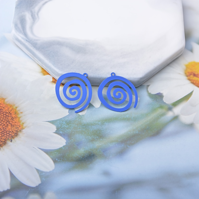 20pcs Copper Alloy Painted Multicolor Spiral Charms Set